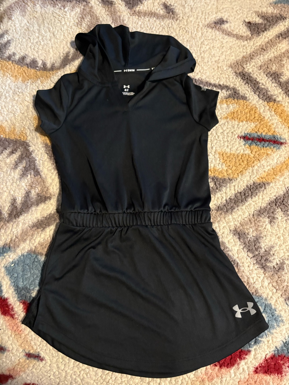 Under Armour Black Short-Sleeve Hooded Dress